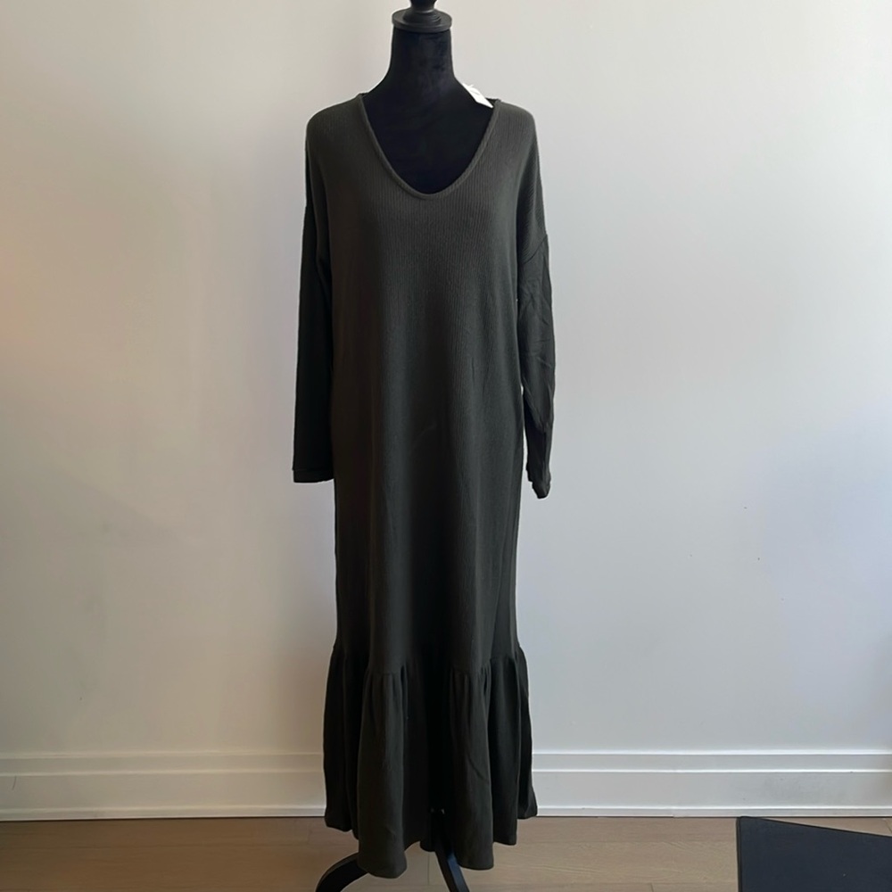 Anthropologie Olive Green Comfy Casual Dress